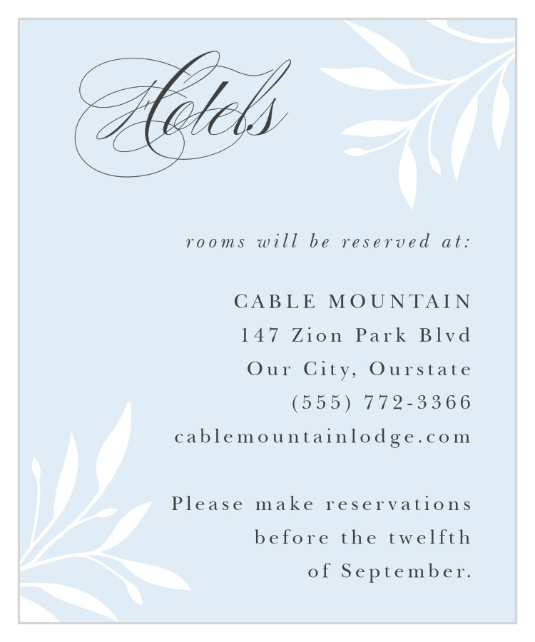 Delicate Greenery Accommodation Cards
