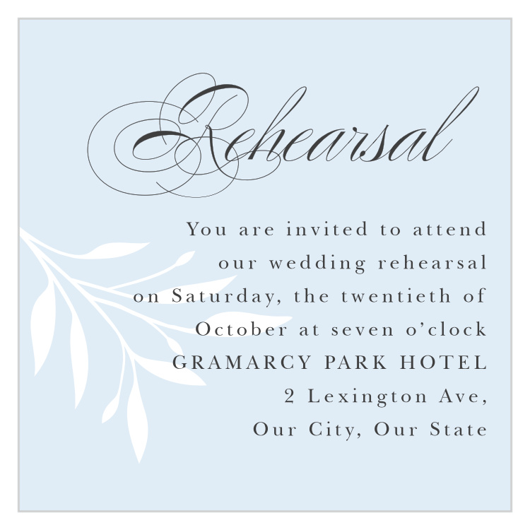 Delicate Greenery Rehearsal Cards