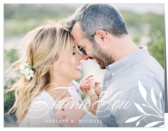 The presence and support of family and friends on your special day meant a lot to you, show them your appreciation with our Delicate Greenery Wedding Thank You Cards.