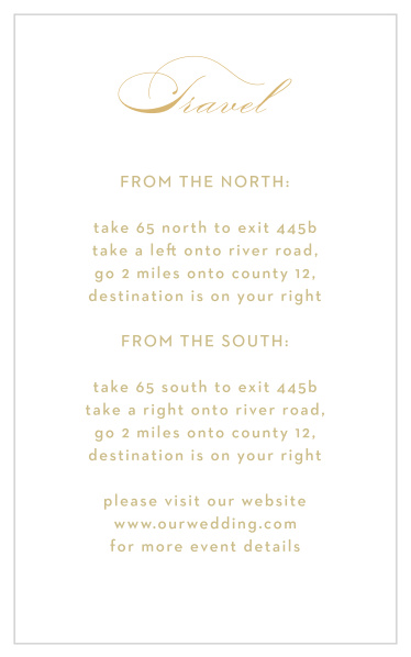 Our Monogram Sprig Directions Cards help family and friends find their way to your wedding venue. 