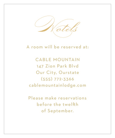 Our Monogram Sprig Accommodation cards let out-of-town family and friends know your local recommendations or where you've booked blocks of rooms.