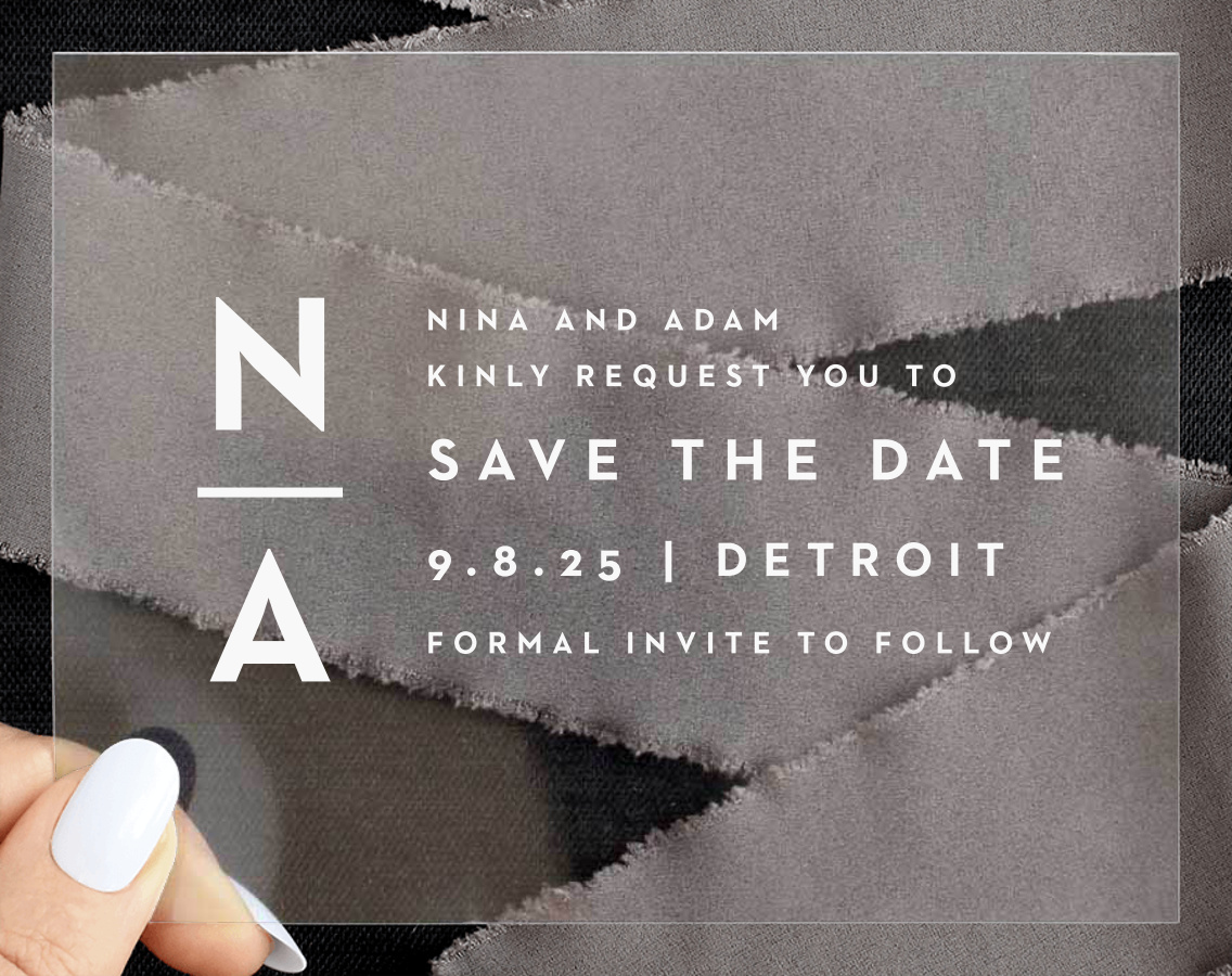 Perfectly Stacked Clear Save the Date Cards