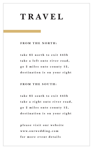 Guide family and friends to your wedding venue with ease with our Modern Overlap Direction Cards.