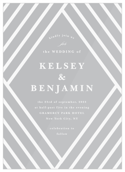 Surround yourself with family and friends to celebrate your marriage with our Modern Overlap Clear Wedding Invitations.