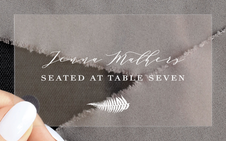 Love Fern Clear Place Cards