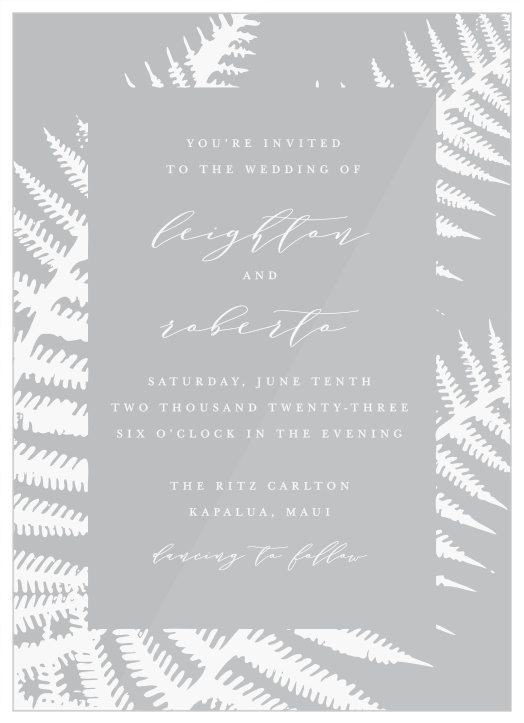 Announce your wedding in style with our Love Fern Clear Wedding Invitations.