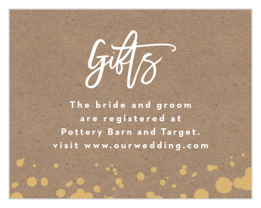 Let family and friends know where you would like your wedding gifts from with our Classic Kraft Registry Cards.