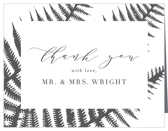 Share your appreciation in botanical beauty with our Love Fern Wedding Thank You Cards.