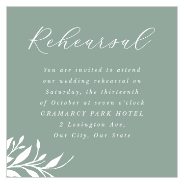 Practice makes perfect! Make sure that your wedding will go off without a hitch when you gather family and friends the night before with our Rustic Sketch Rehearsal Cards.