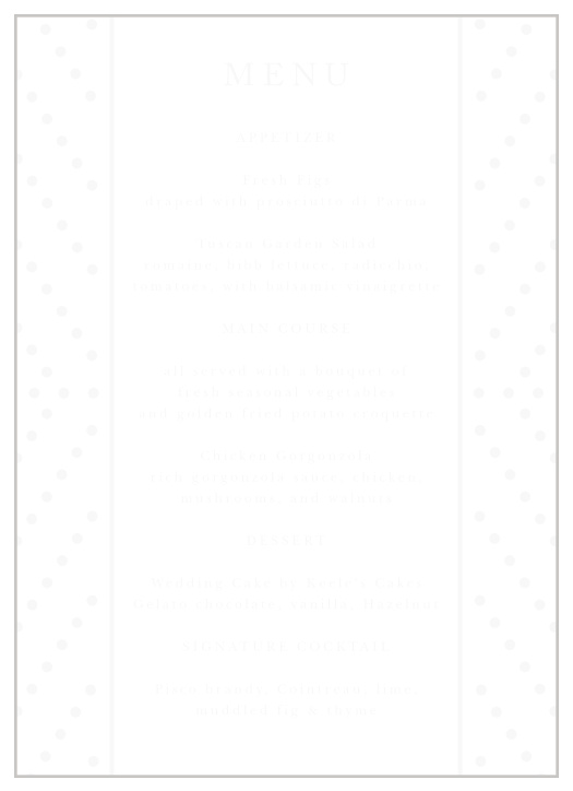 Top every table setting with our Criss Cross Clear Wedding Menus, and allow those plates and napkins to serve as their background!