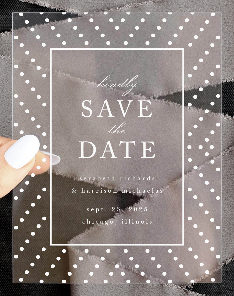 Criss Cross Clear Save the Date Cards