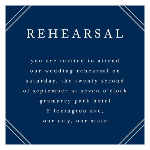 Let your guests know they are invited to your pre-wedding celebrations, with our Criss Cross Rehearsal Cards!