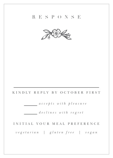 Gather your wedding information in modern, simplistic fashion with our Mallow Ampersand Response Cards.