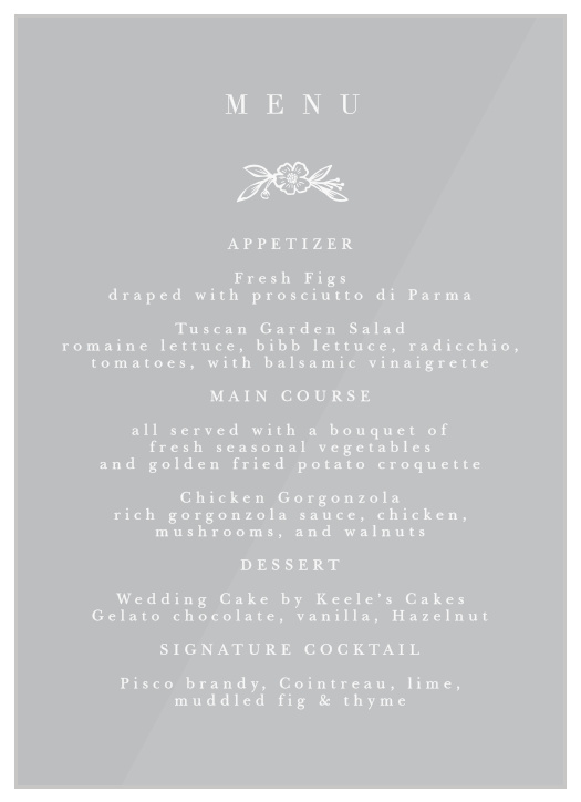 Share your wedding information in modern, simplistic fashion with our Mallow Ampersand Clear Wedding Menus.