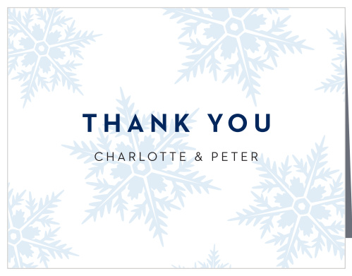 Share your wedding information in wintery wonder with our Stunning Snowflakes Wedding Thank You Cards.