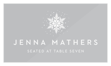 Share your wedding information in wintery wonder with our Stunning Snowflakes Clear Place Cards. 