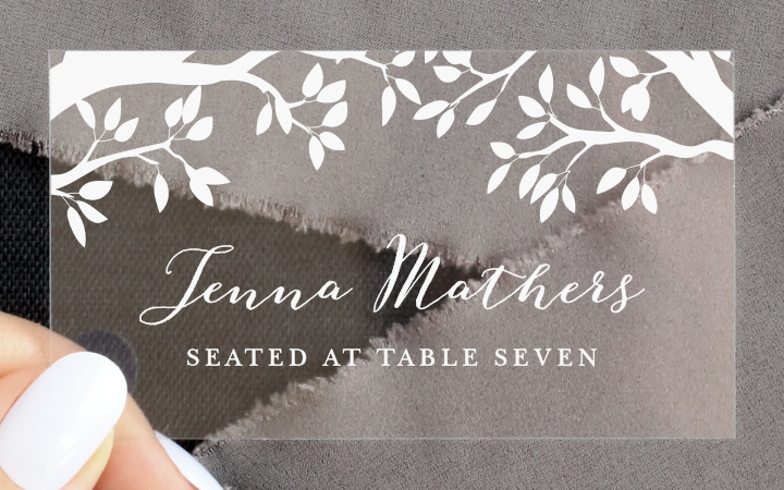 Rustic Tree Clear Place Cards