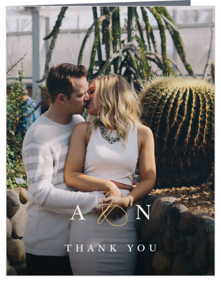 The presence and support of family and friends on your big day meant a lot to you, show them your appreciation with our Modern Monogram Wedding Thank You Cards.