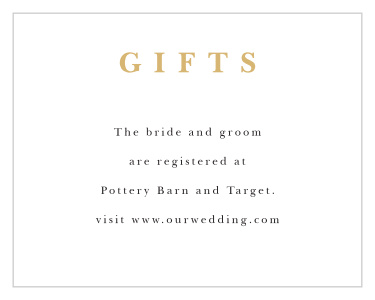 Let family and friends know where you would like your wedding gifts from with our Joyful Union Registry Cards.