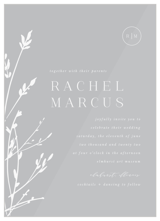 Bring family and friends together to celebrate your marriage with the rustic look of our Sweet Grass Clear Wedding Invitations.