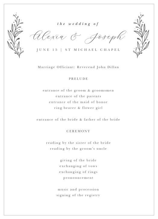 Our Tulip Wreath Wedding Programs are the perfect way to keep the days events organized for both you and your guests!
