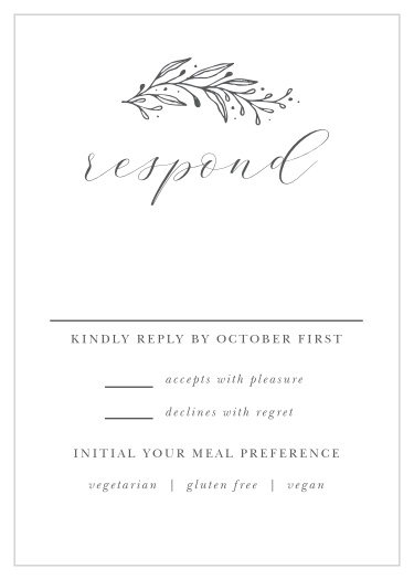 Our Tulip Wreath Response Cards are the perfect way to gather a head count and meal choices from your guests!