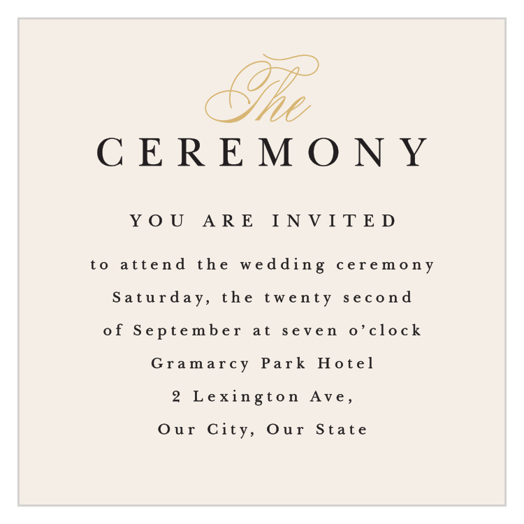 Modern Monogram Ceremony Cards by Basic Invite