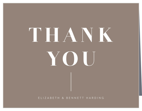 Show your appreciation with our Lined Up Wedding Thank You Cards.