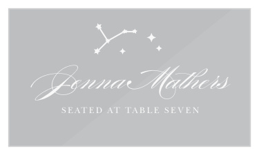 Our Classic Constellation Clear Place Cards are the perfect way to keep the seating organized at your wedding festivities!
