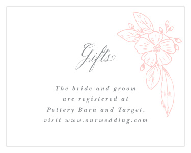 Make it easy for your guests to get exactly what you need with our Fine Florals Registry Cards.