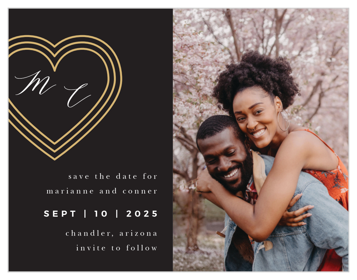 Modern Triple Hearts Save the Date Magnets