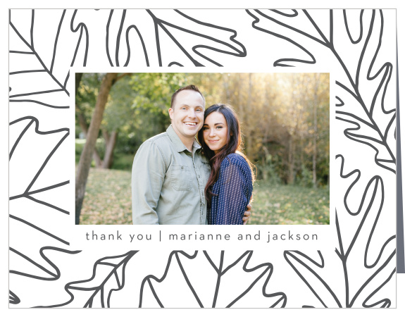 Show family and friends how much you appreciated their support and presence on your big day with our Modern Autumn Wedding Thank You Cards.