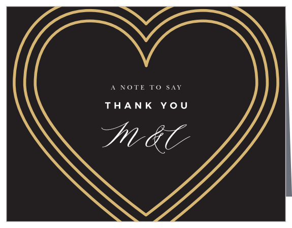 The presence and support of loved ones on your big day meant a lot to you, show them appreciation with our Modern Triple Hearts Wedding Thank You Cards.