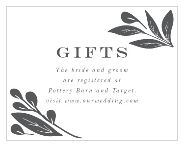 Easily share your gift list link with your wedding guests, by including our Blooming Love Registry Cards in your wedding suite!