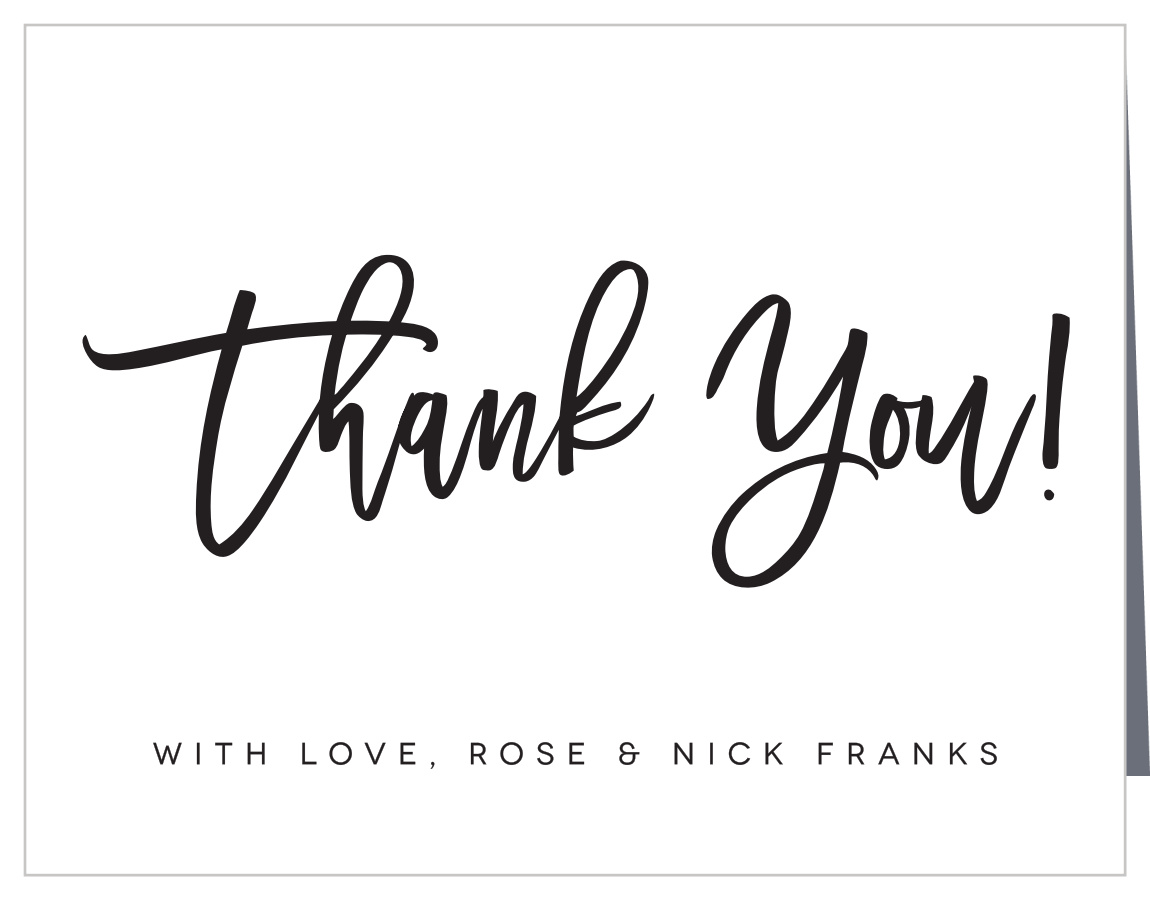 Textured Script Wedding Thank You Cards by Basic Invite