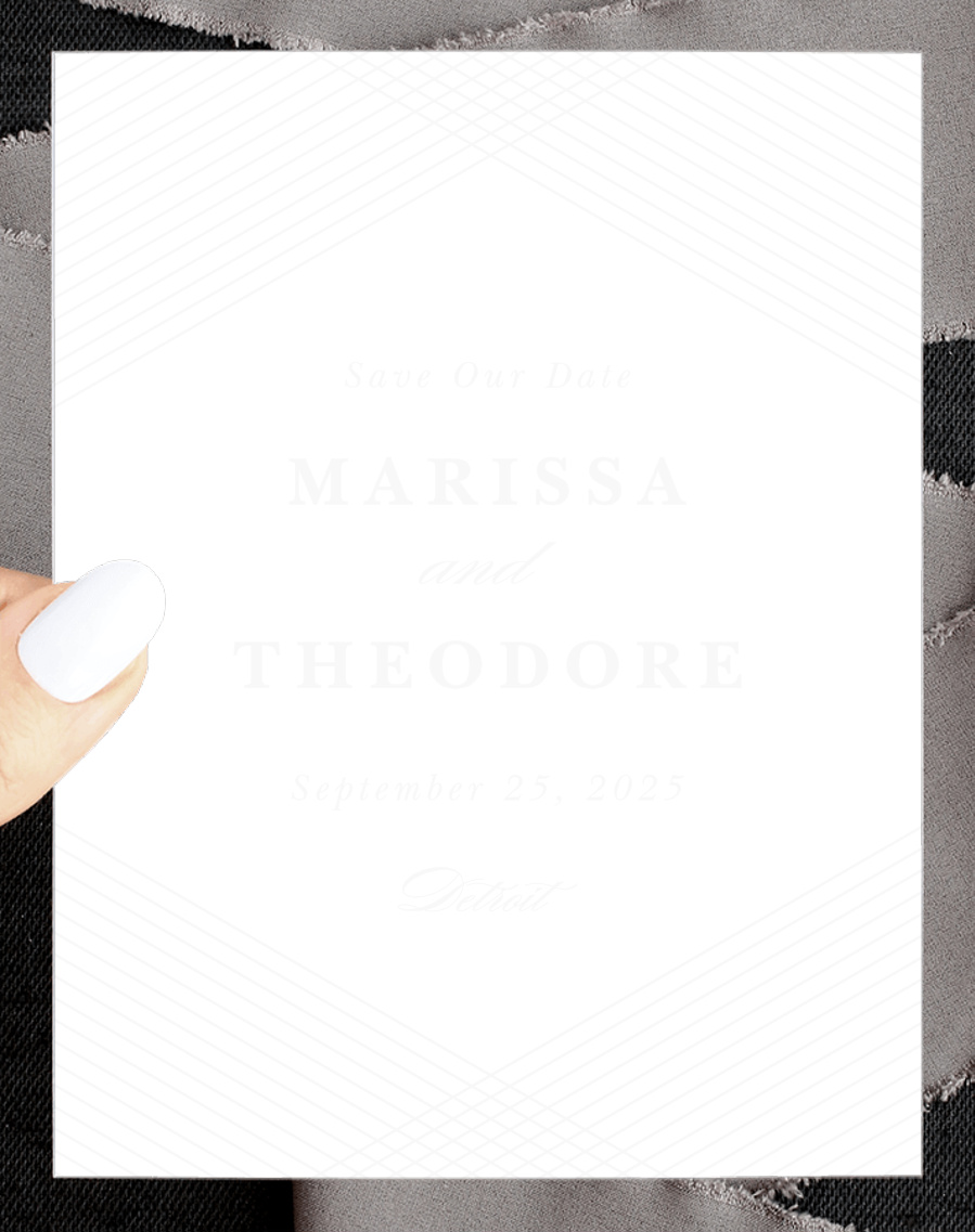 Modern Hexagon Clear Save the Date Cards