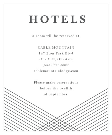 Our Modern Hexagon Accommodation Cards recommend local hotels to out-of-town friends and friends. 