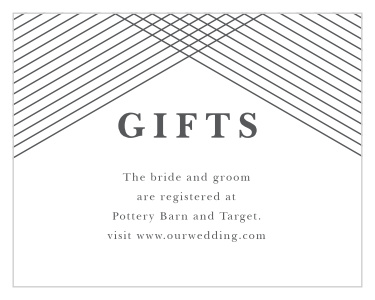Our Modern Hexagon Registry Cards let loved ones where you would like your wedding gifts from.