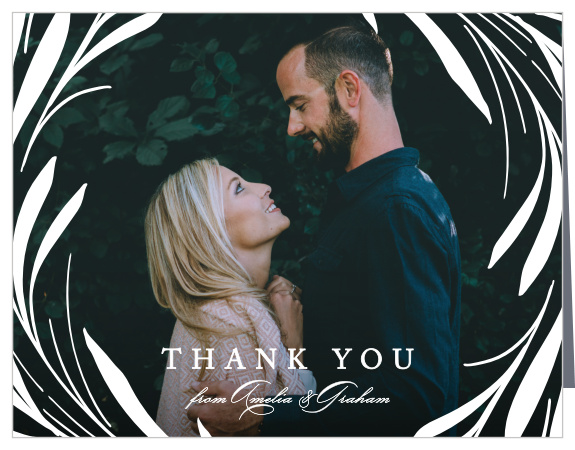 Show family and friends how much you appreciated their support and presence on your big day with our Swirling Wreath Wedding Thank You Cards.