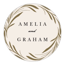 Gift family and friends with a memento of your special day or seal envelopes with our Swirling Wreath Wedding Stickers.