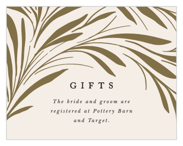 Our Swirling Wreath Registry Cards let family and friends know where you would like your wedding gifts from.