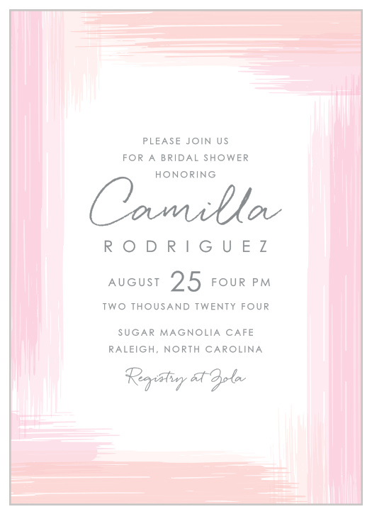 Perfect for that creative, can-do-it-all bride-to-be. With this brush stroke aesthetic bridal shower card you are able to customize all the colors fonts and information instantly online!