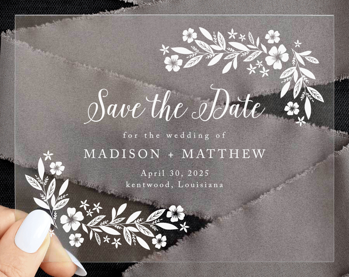 Sophisticated Border Clear Save The Date Cards