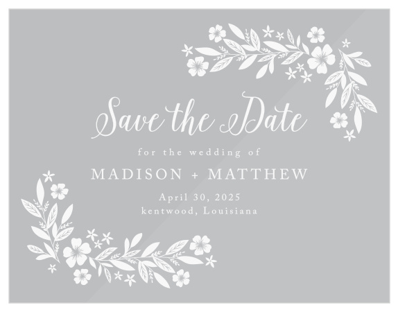 Get your guests eagerly awaiting your wedding invitations by first sending out our Sophisticated Border Clear Save The Date Cards!