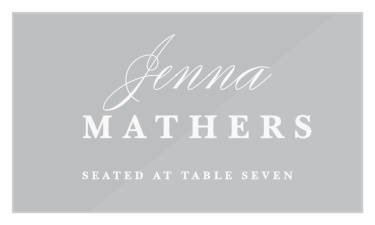 Family and friends will have no issue finding their seats for your wedding reception with our Two Rings Clear Place Cards.