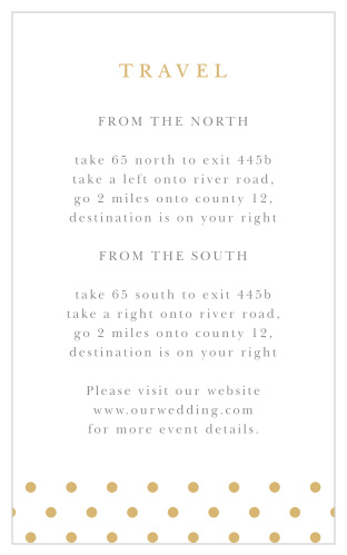 Family and friends will have no issue finding their way to your wedding venue with the help of our Completely Centered Direction Cards.
