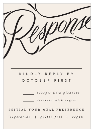 Our Bold Script Response Cards are the perfect way to gather a headcount from your guests for your big day!