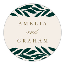 Seal envelopes or gift family and friends with a memento of your special day with our Trimmed Trifecta Wedding Stickers.