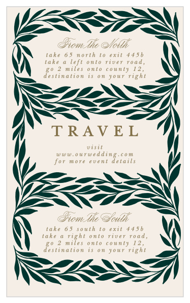 Guide family and friends on their way to your wedding venue with ease with our Trimmed Trifecta Direction Cards. 