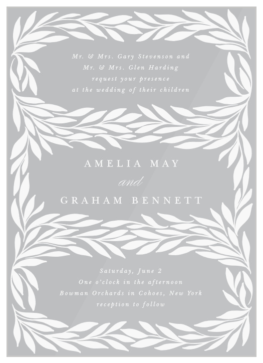Bring family and friends together to celebrate your marriage with our Trimmed Trifecta Clear Wedding Invitations.